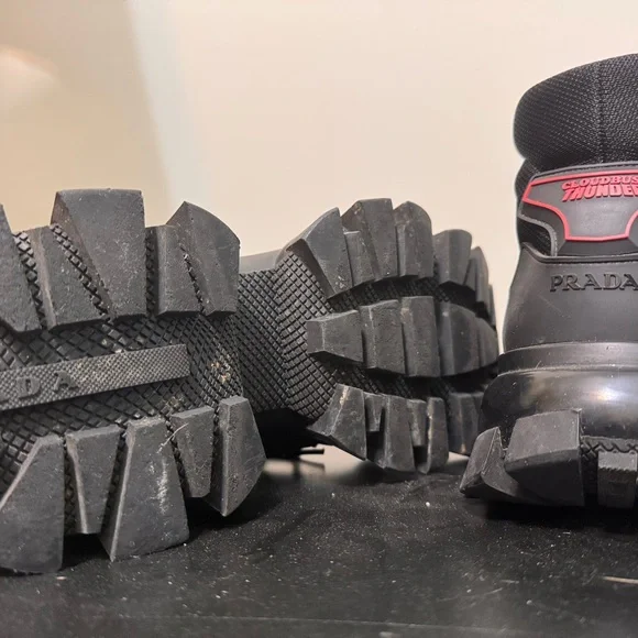 Prada Black Rugged Sneakers display picture 2